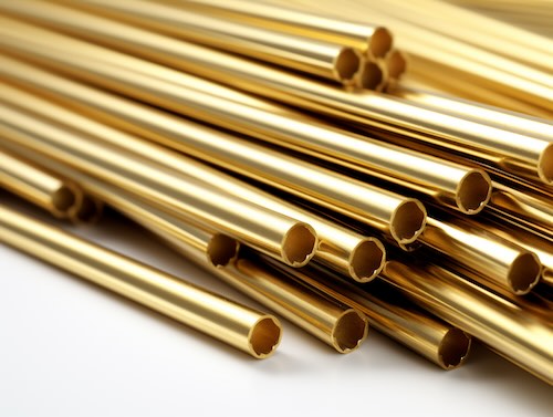 A collection of brass rods